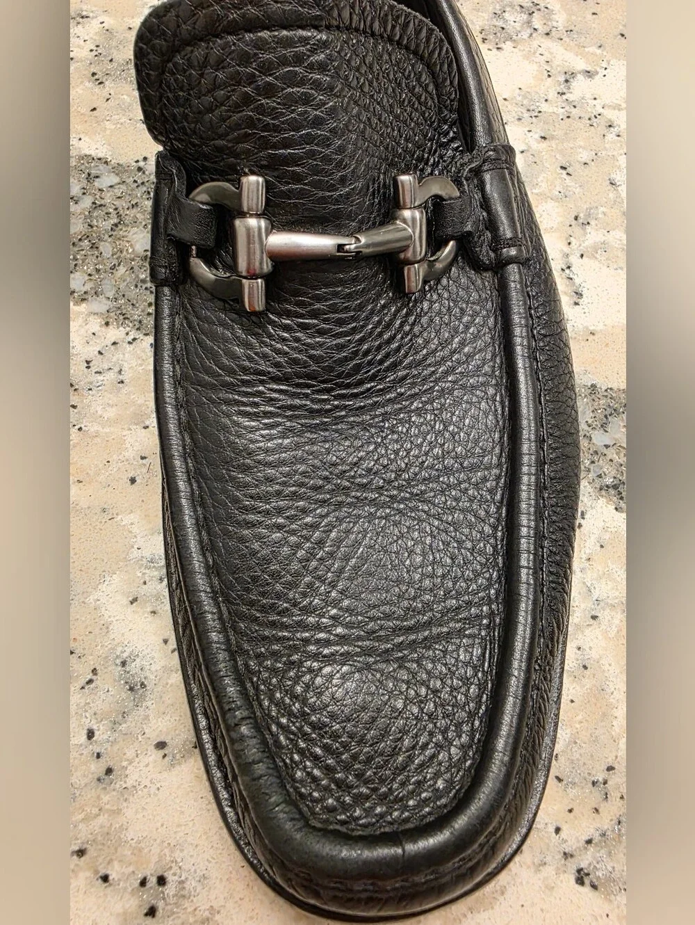 Salvatore Ferragamo Grandioso Black Gancini Bit Loafers UR 22334 Size 7.5